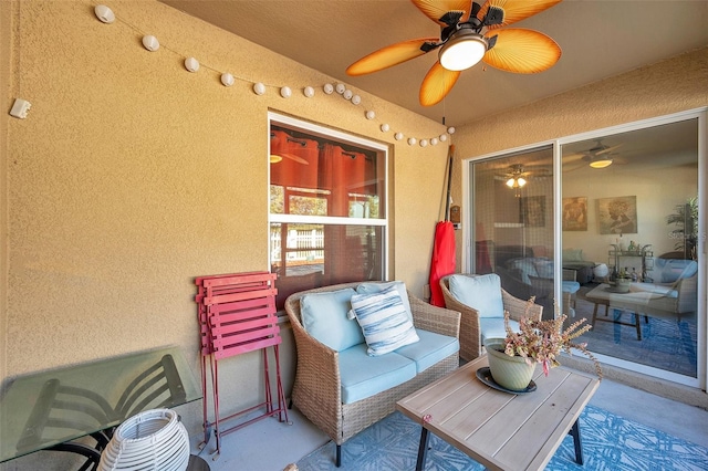 view of patio with ceiling fan