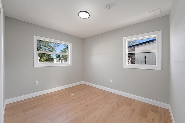 empty room featuring light wood-type flooring