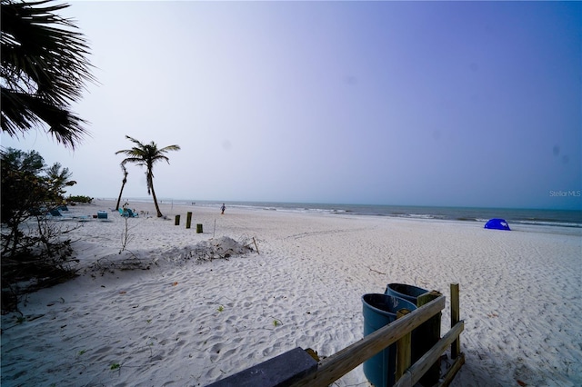 property view of water with a beach view