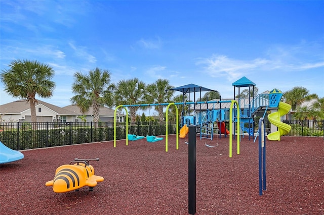 community play area with fence