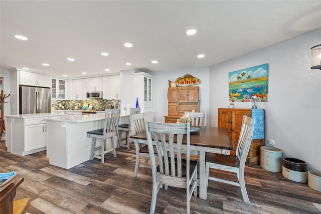 690 Island Way Unit 1003, Clearwater Beach, FL 33767 - dining room with dark wood-style floors and recessed lighting