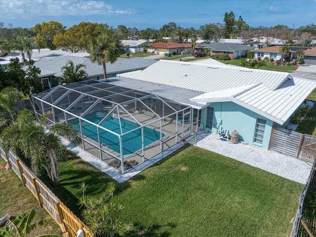 bird's eye view with a residential view