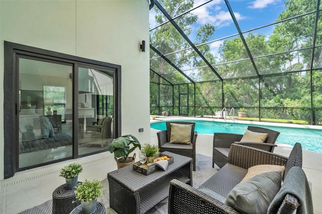 4520 Pine Hollow Dr, Tampa, FL 33624 - view of patio with outdoor lounge area and an outdoor pool
