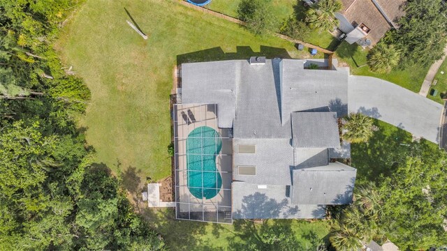 4520 Pine Hollow Dr, Tampa, FL 33624 - view from above of property featuring a pool
