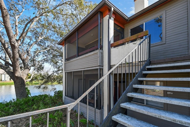 10263 Gandy Blvd N Unit 2014, Saint Petersburg, FL 33702 - staircase featuring a water view
