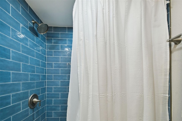 full bathroom featuring a shower with shower curtain
