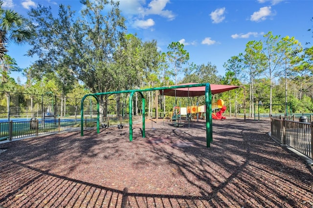 community playground with fence