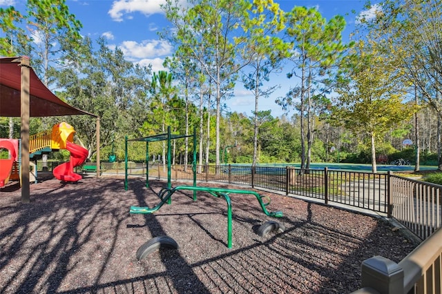 community playground with fence