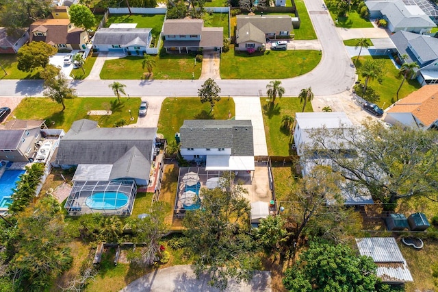 drone / aerial view with a residential view