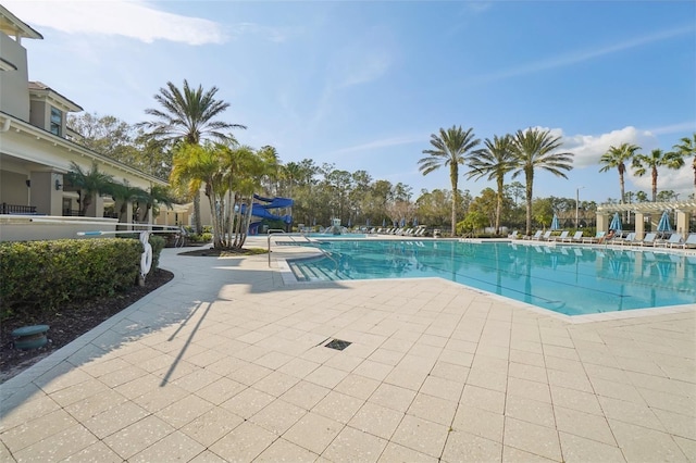 pool featuring a patio