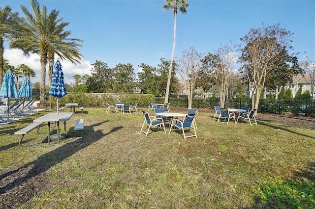 view of yard with fence