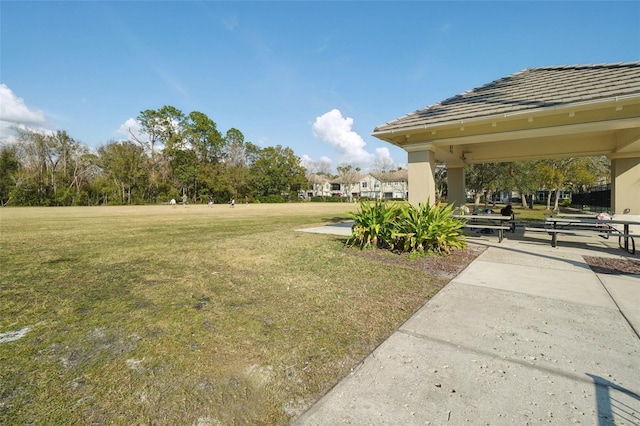 view of home's community featuring a lawn and a gazebo