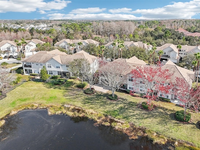 aerial view with a residential view