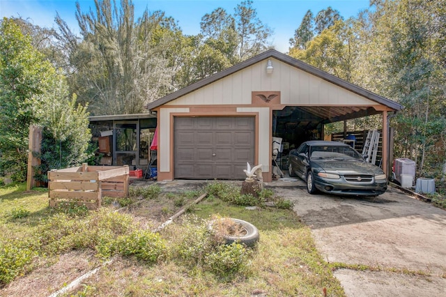 garage with driveway