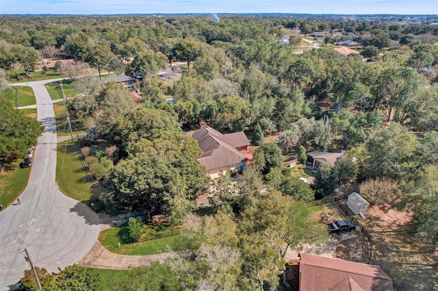 aerial view with a forest view