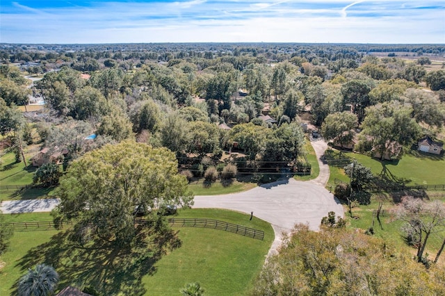 aerial view with a rural view