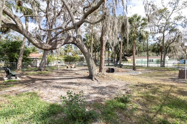 view of yard with fence