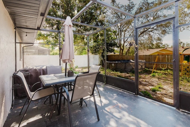 view of sunroom