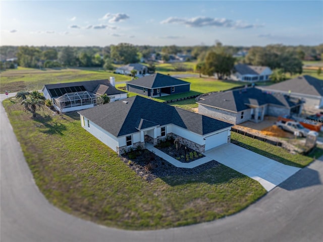 bird's eye view with a residential view