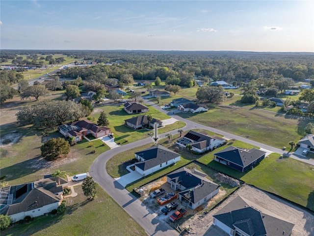 aerial view with a residential view