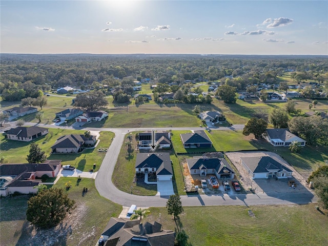 bird's eye view featuring a residential view