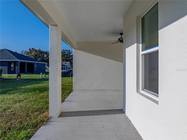 view of patio / terrace with a ceiling fan