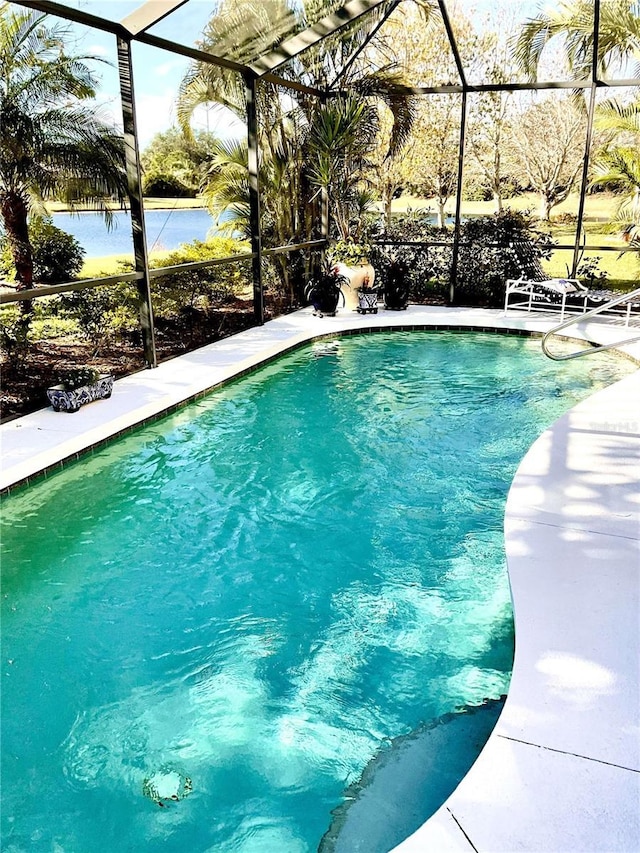 pool featuring a lanai