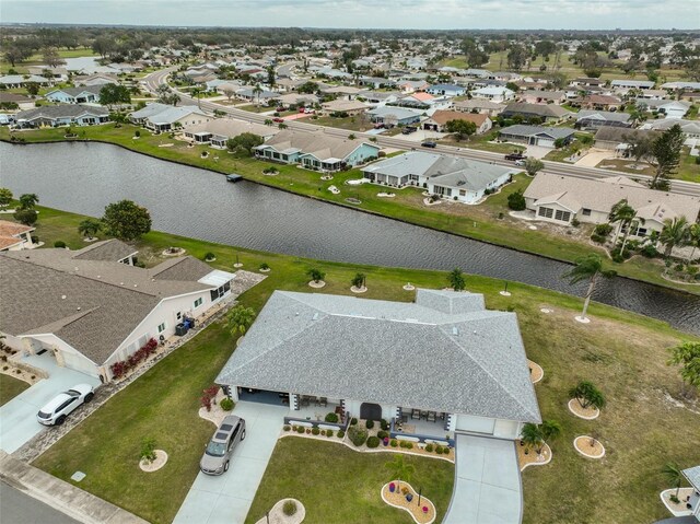 1805 Columbine Pl, Sun City Center, FL 33573 - bird's eye view with a water view and a residential view