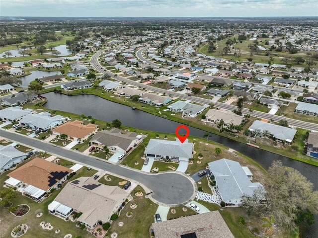 1805 Columbine Pl, Sun City Center, FL 33573 - birds eye view of property with a residential view and a water view