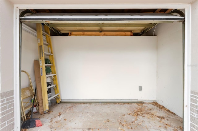 interior space with a garage