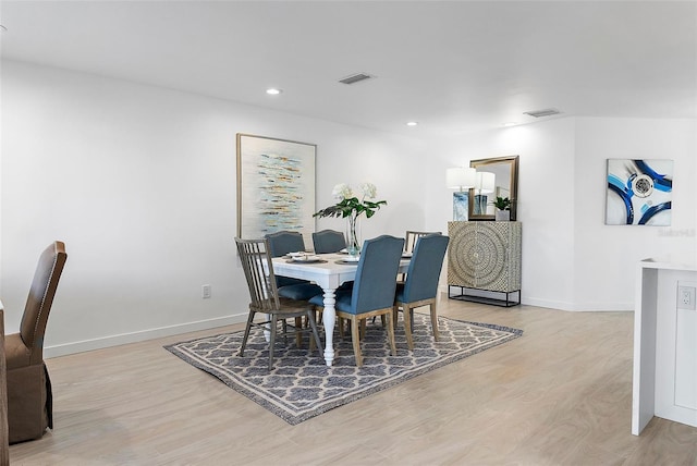 1984 Kansas Ave NE, Saint Petersburg, FL 33703 - dining area featuring baseboards, recessed lighting, visible vents, and light wood-style floors