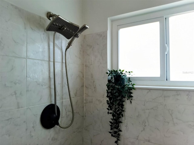 details with tiled shower