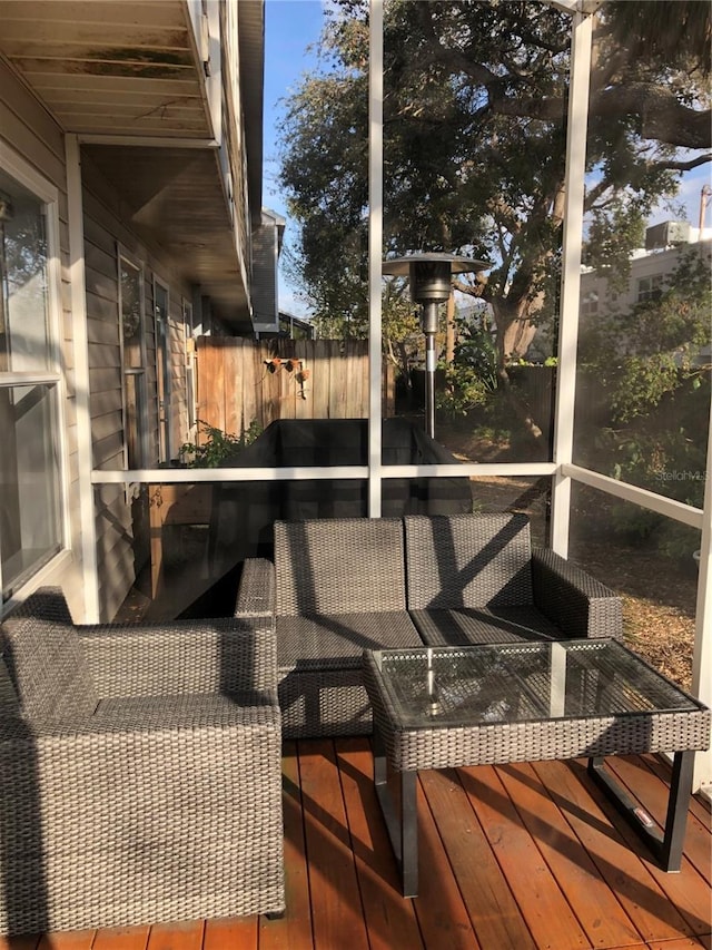 deck featuring fence