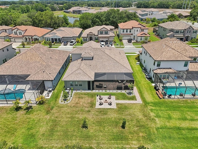 aerial view featuring a residential view