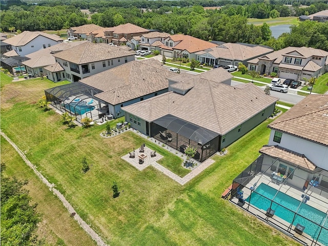 aerial view featuring a residential view