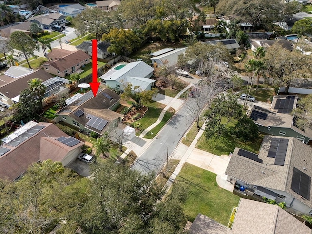 birds eye view of property featuring a residential view