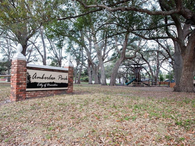 view of community sign