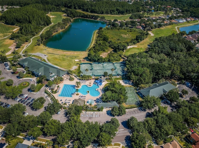 18186 Sandy Pointe Dr, Tampa, FL 33647 - aerial view featuring a water view and view of golf course
