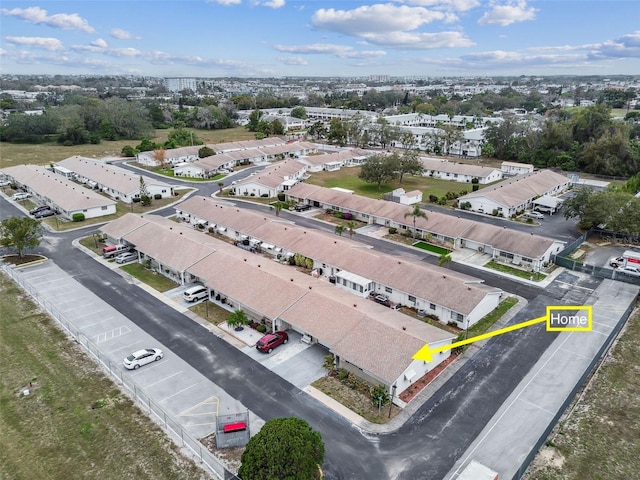 aerial view with a residential view