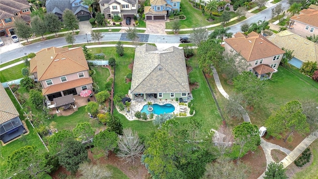 aerial view with a residential view