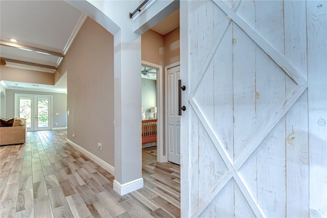 property entrance with french doors