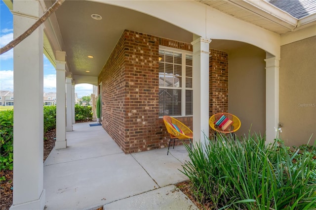 view of patio / terrace with a porch