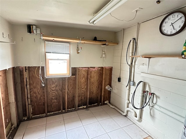 interior space featuring light tile patterned floors