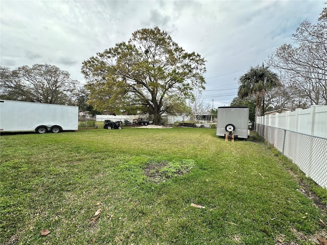 view of yard with fence