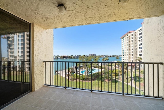 balcony with a water view