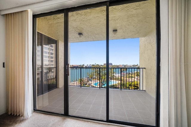 balcony with a water view