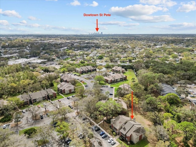 aerial view featuring a residential view