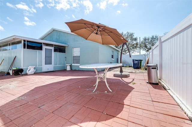 view of patio featuring a fenced backyard