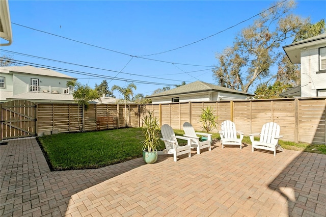 view of patio with a fenced backyard