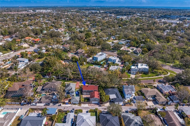 aerial view featuring a residential view